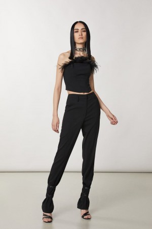 Patrizia Pepe Essential Crepe Pants Čierne | 026-AOYMKC