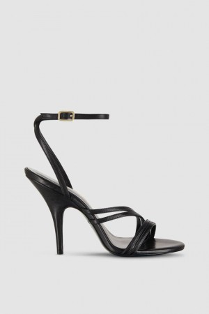 Patrizia Pepe Heeled Leather Sandals Čierne | 359-TYHVFW