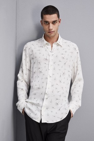 Patrizia Pepe Soft Twill Viscose Shirt Biele | 604-JUOCWV
