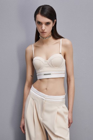 Patrizia Pepe Tailored Bustier With Belt Béžové | 078-CUTYOR