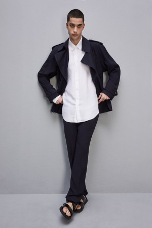 Patrizia Pepe Viscose Twill Jacquard Shirt Biele | 054-WADOFT